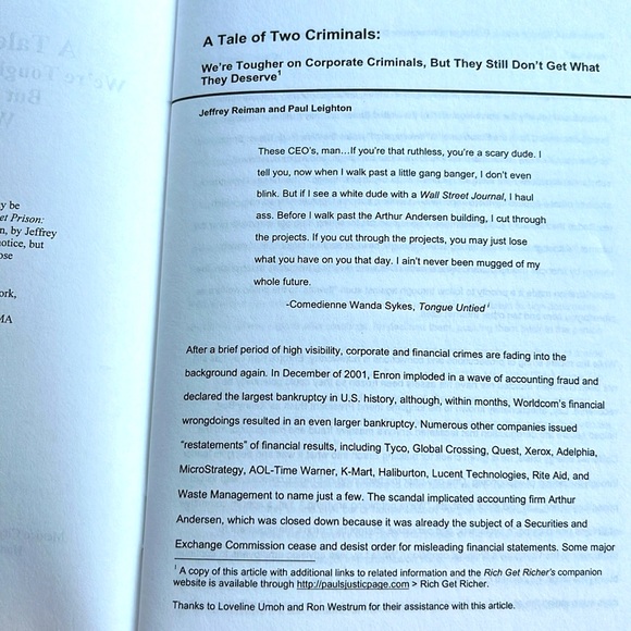 The Rich Get Richer And The Poor Get Prison & A Tale Of Two Criminals SC Books - Picture 12 of 13